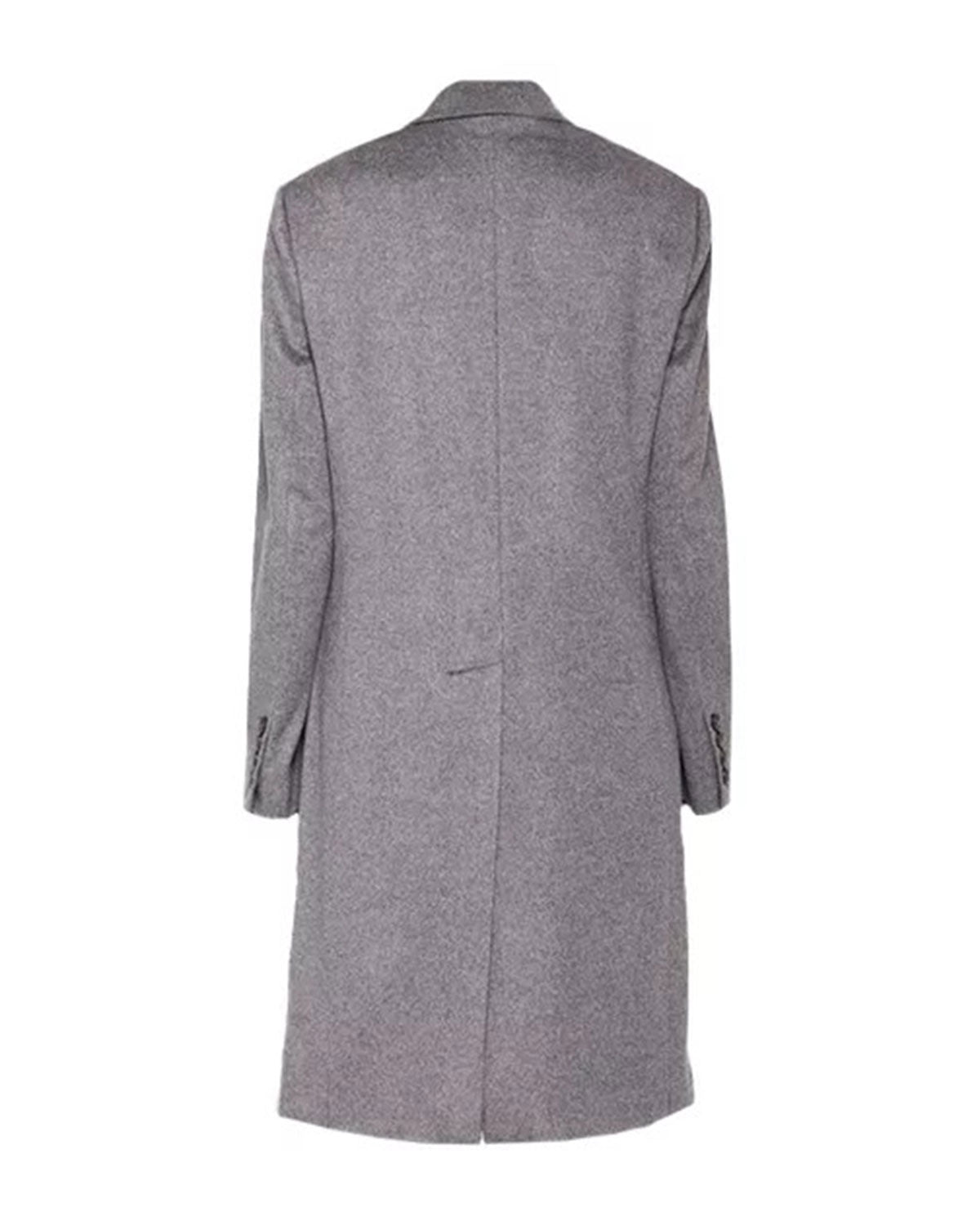 Womens Grey Double Breasted Wool Coat