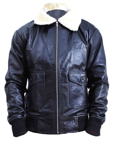 Men's Flight Aviator Bomber Leather Jacket