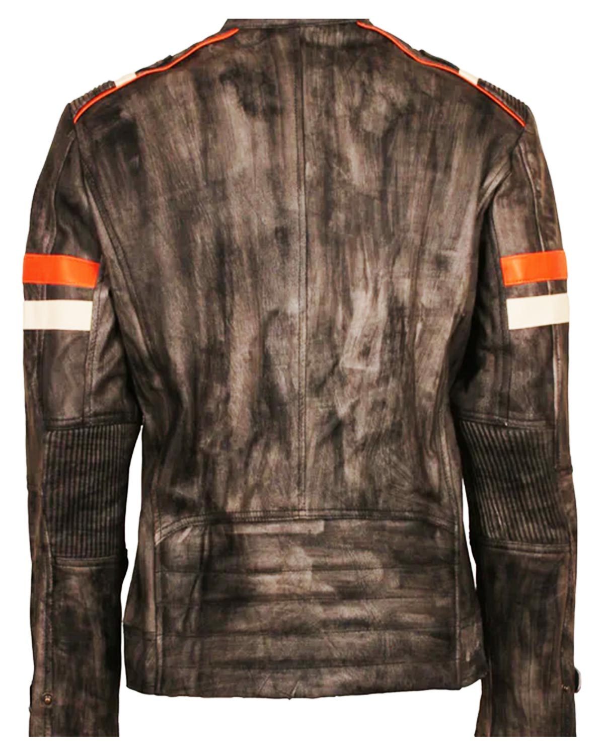 Men's Cafe Racer & Slim Fit Distressed Brown Leather Jacket