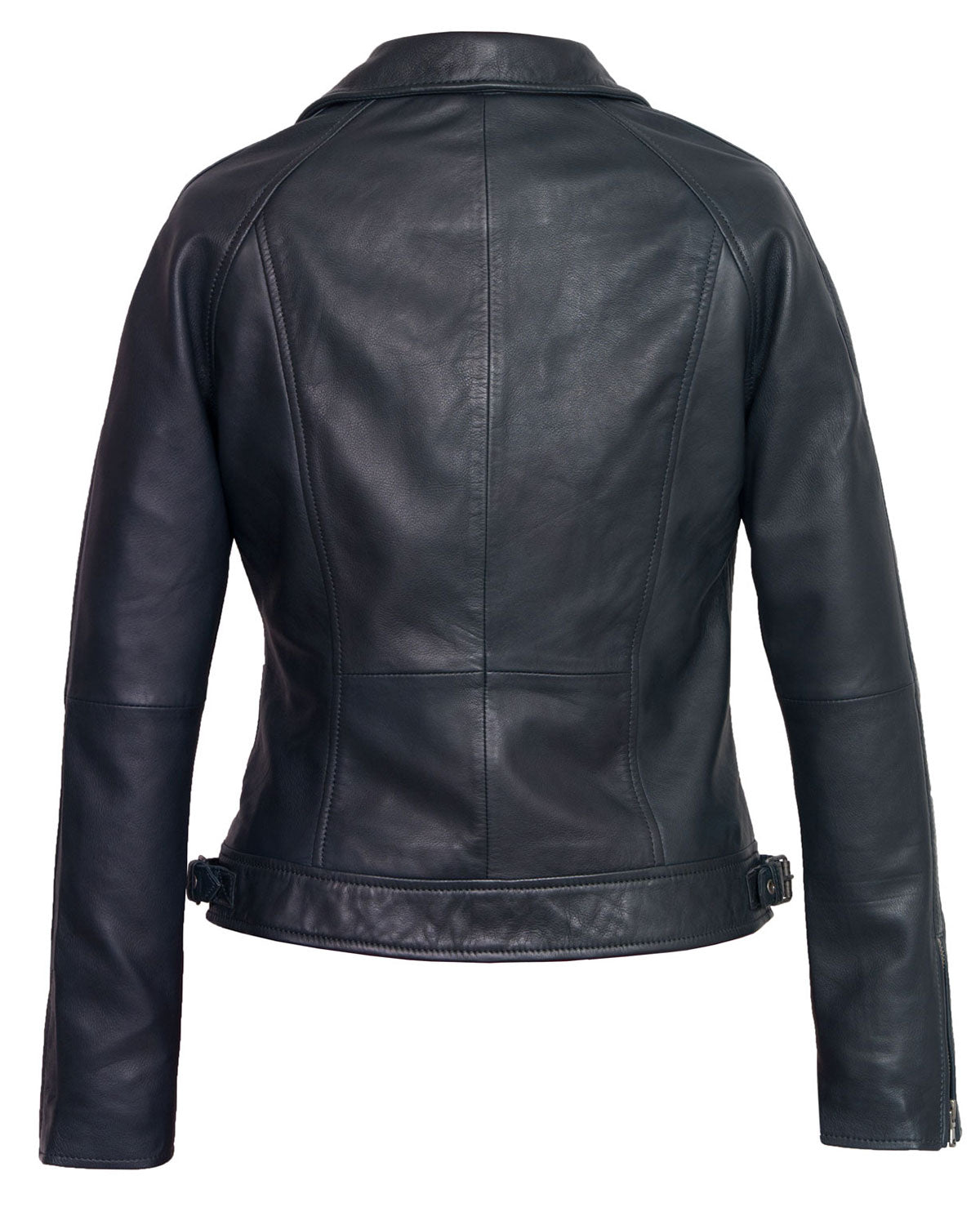 Women’s Navy Leather Jacket