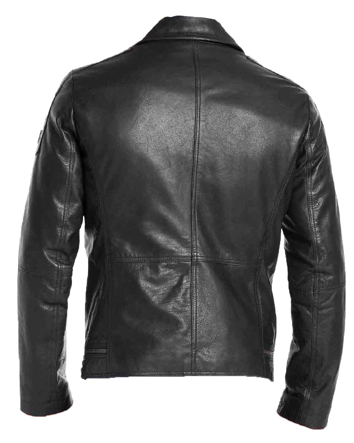 Mens Asymmetrical Black Leather Motorcycle Jacket