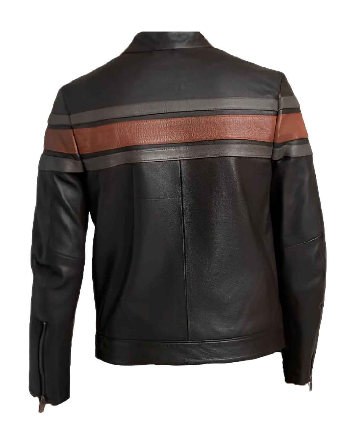 Men’s Pattern Cafe Racer Leather Jacket