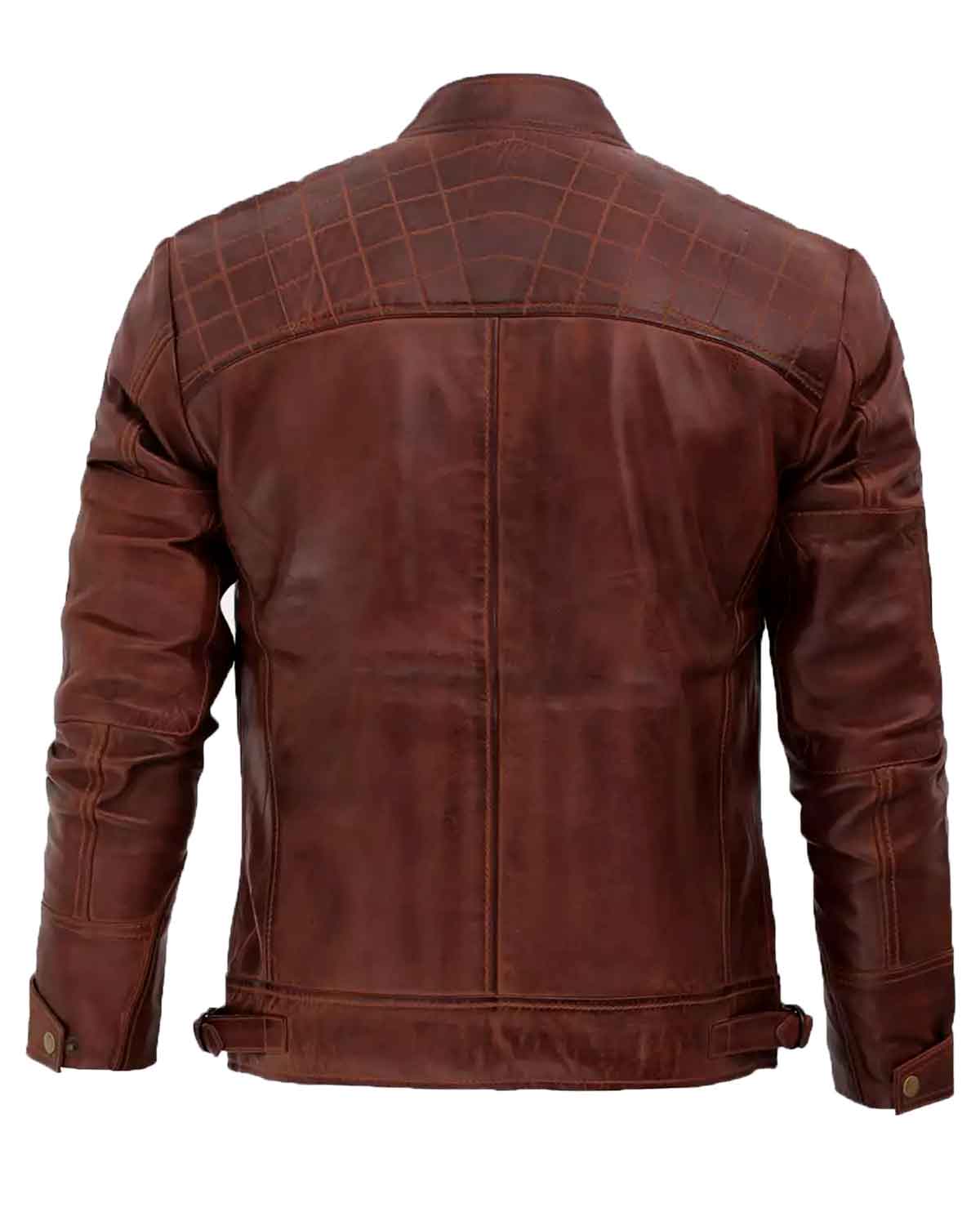 Mens Distressed Brown Motorcycle Leather Jacket