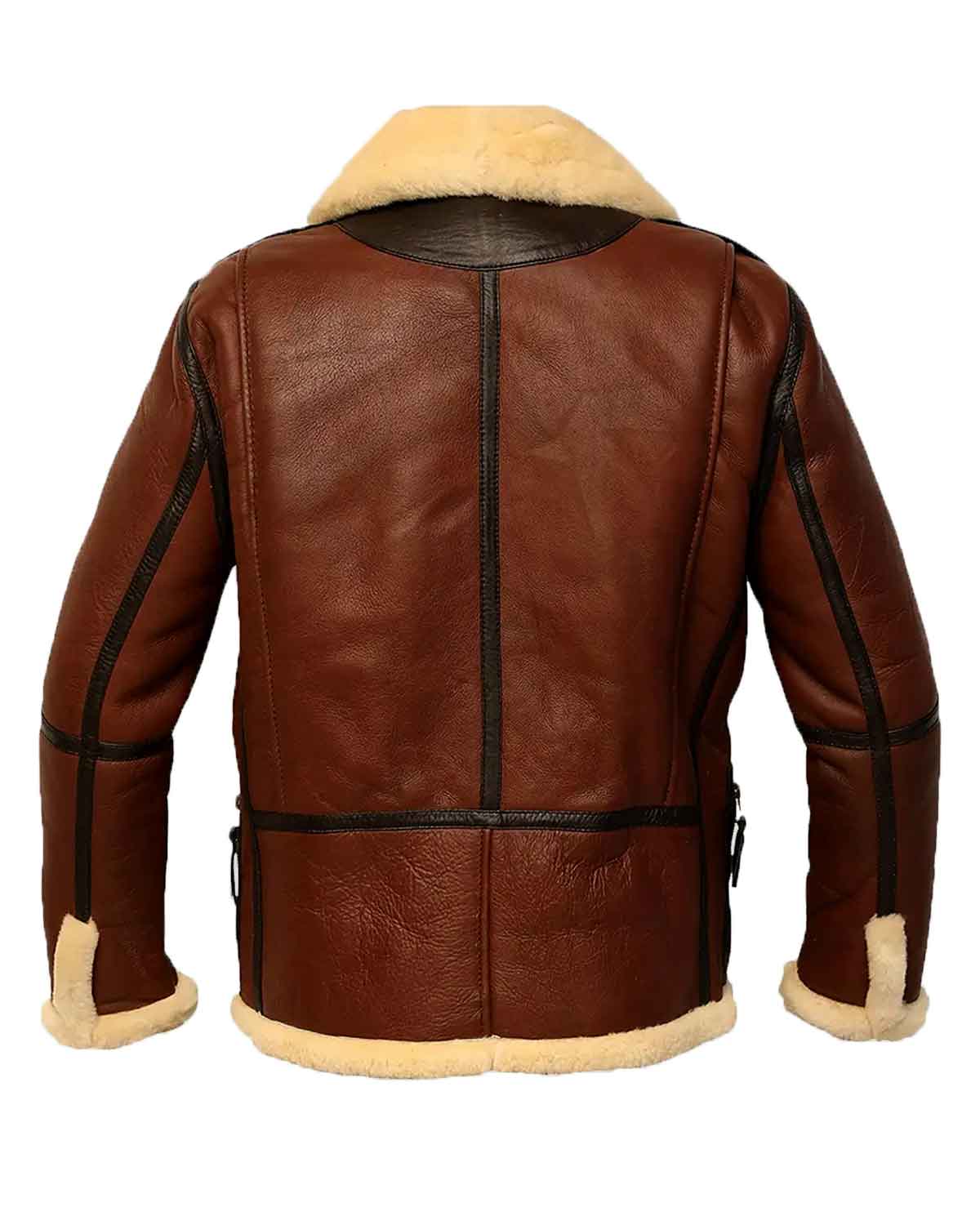 Men’s Aviator B-3 Brown Leather Bomber Jacket