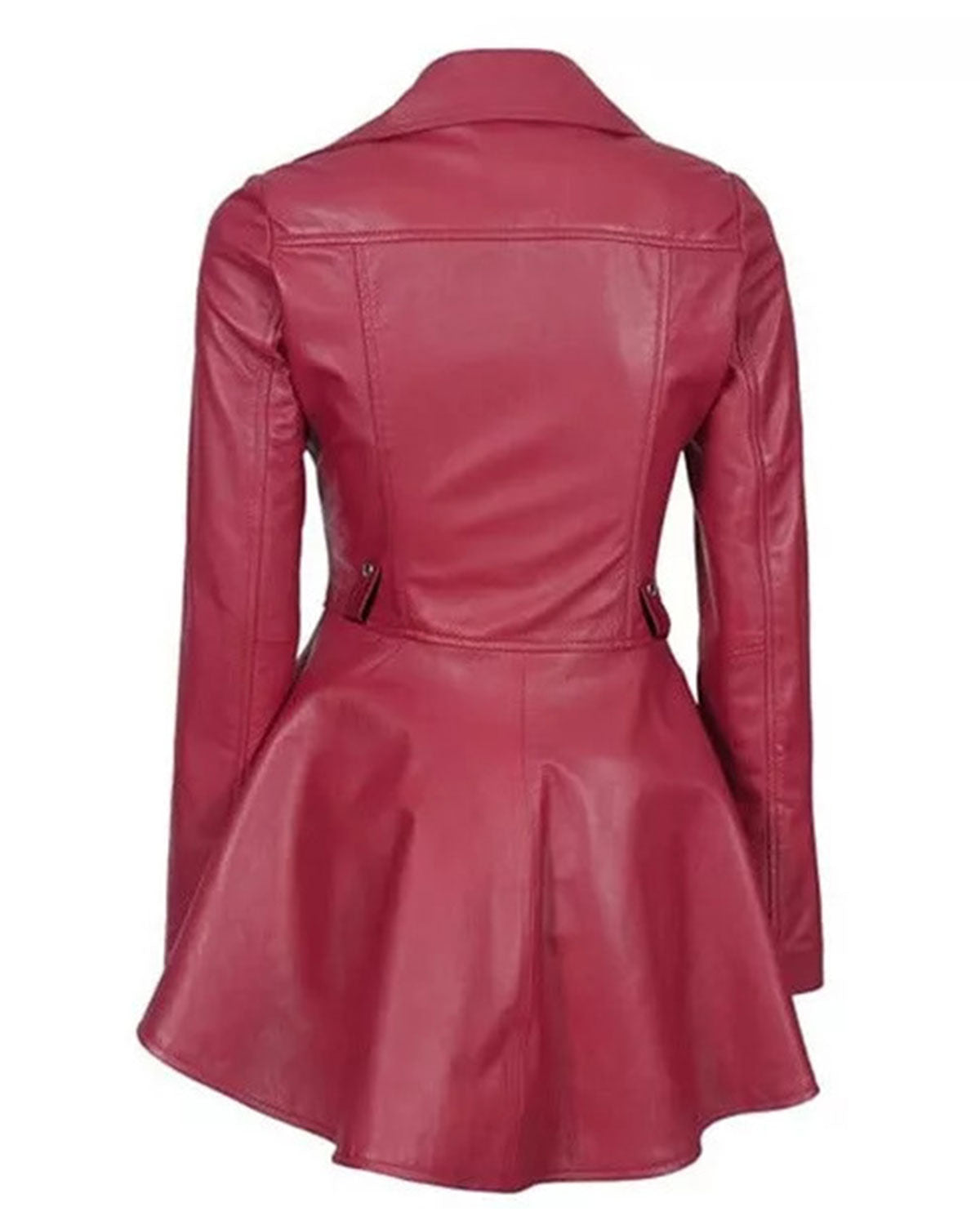 Womens Leather Pink Peplum Jacket