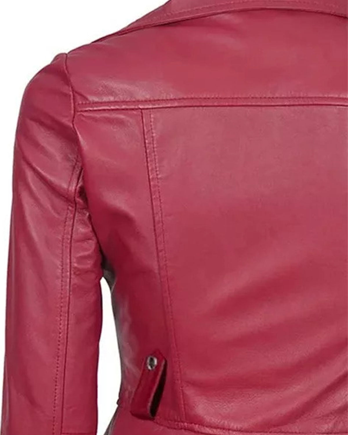 Womens Leather Pink Peplum Jacket