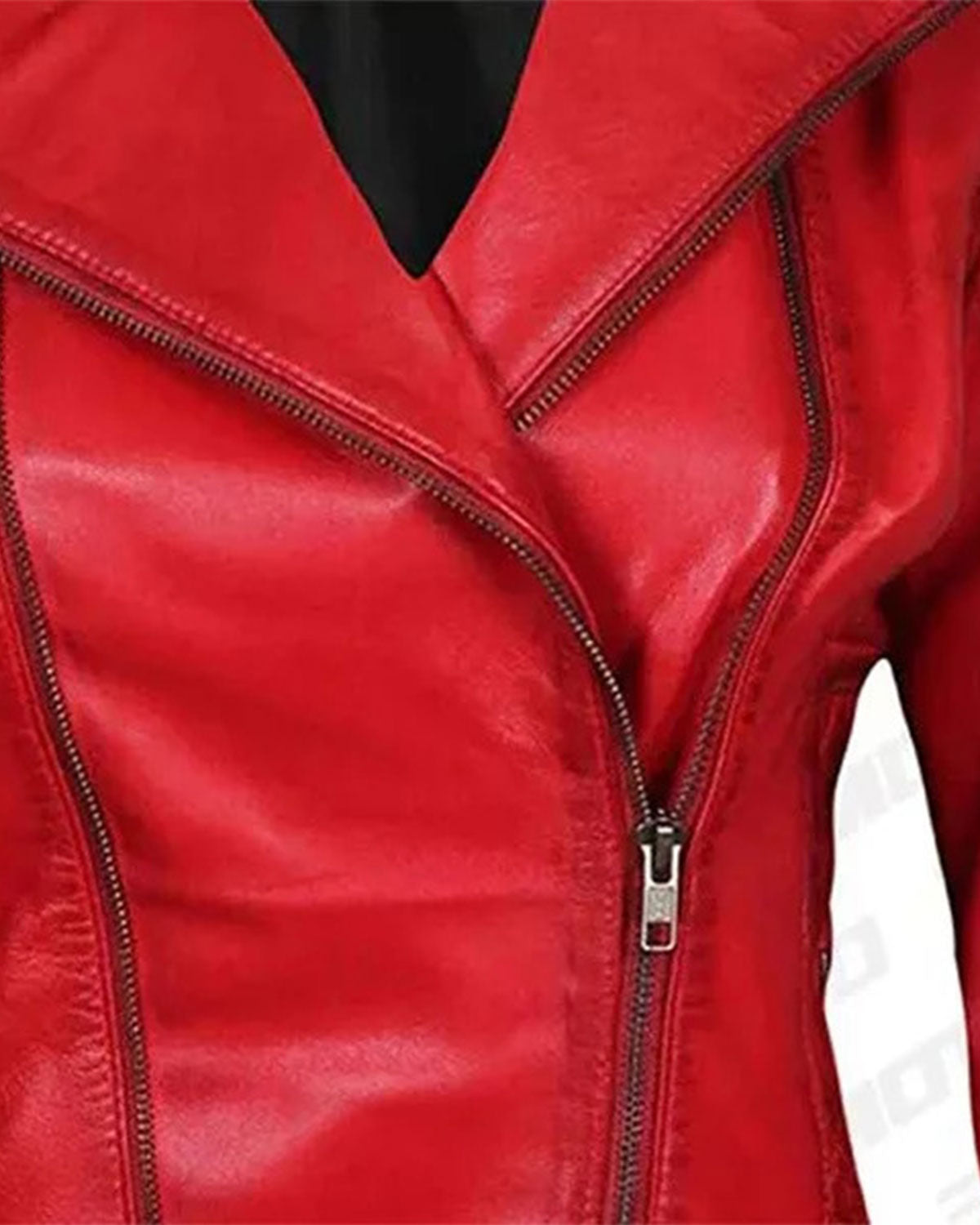 Womens Quilted Merlot Red Leather Biker Jacket