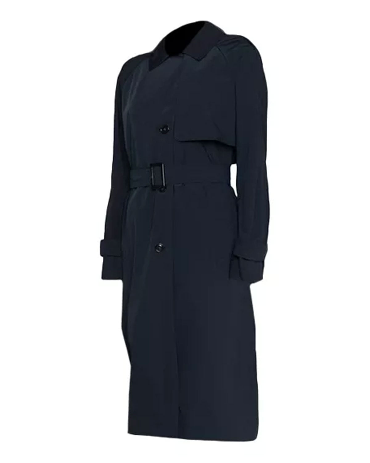 Women’s Long Navy Blue Trench Coat