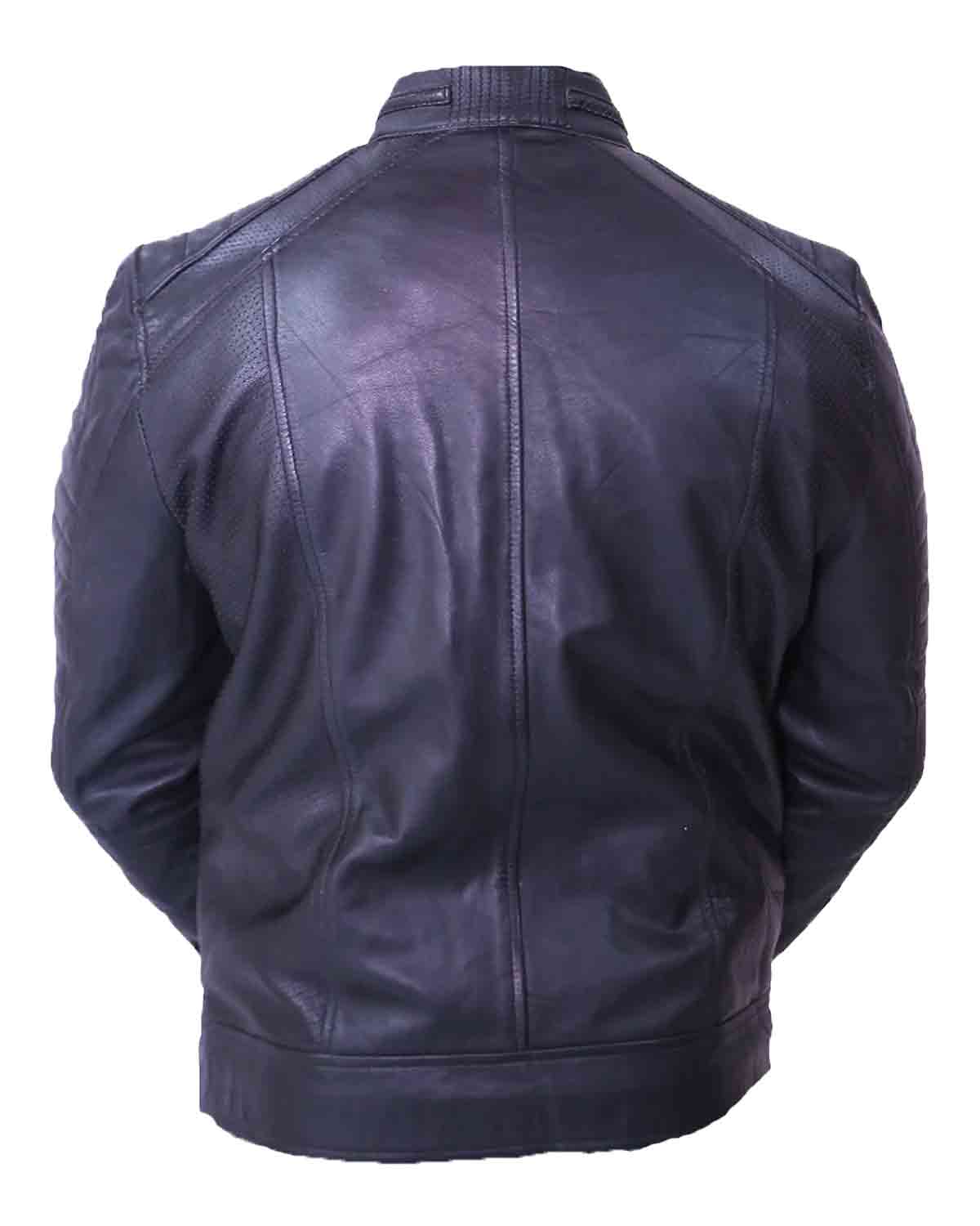 Men's Cafe Racer Black Leather Jacket