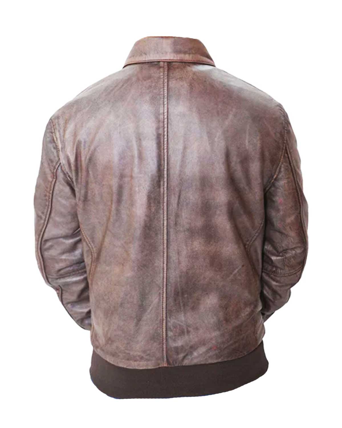 Men's Aviator A2 Distressed Brown Leather Jacket