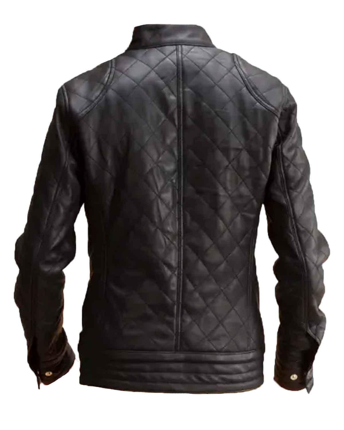 Men’s Black Faux Racer Leather Jacket