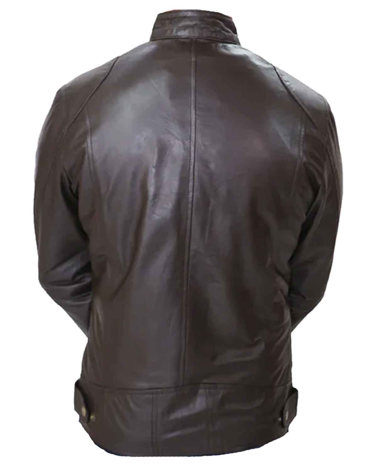 Men's Cafe Racer Biker Sheepskin Leather Jacket