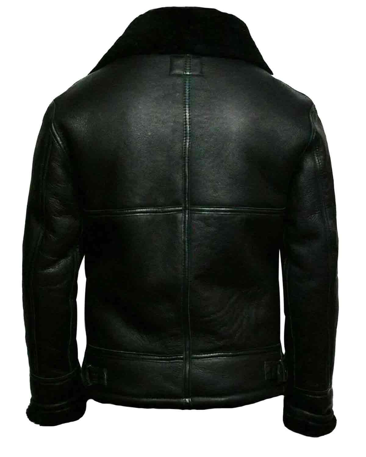 B3 Bomber RAF Aviator Pilot Black Leather Jacket