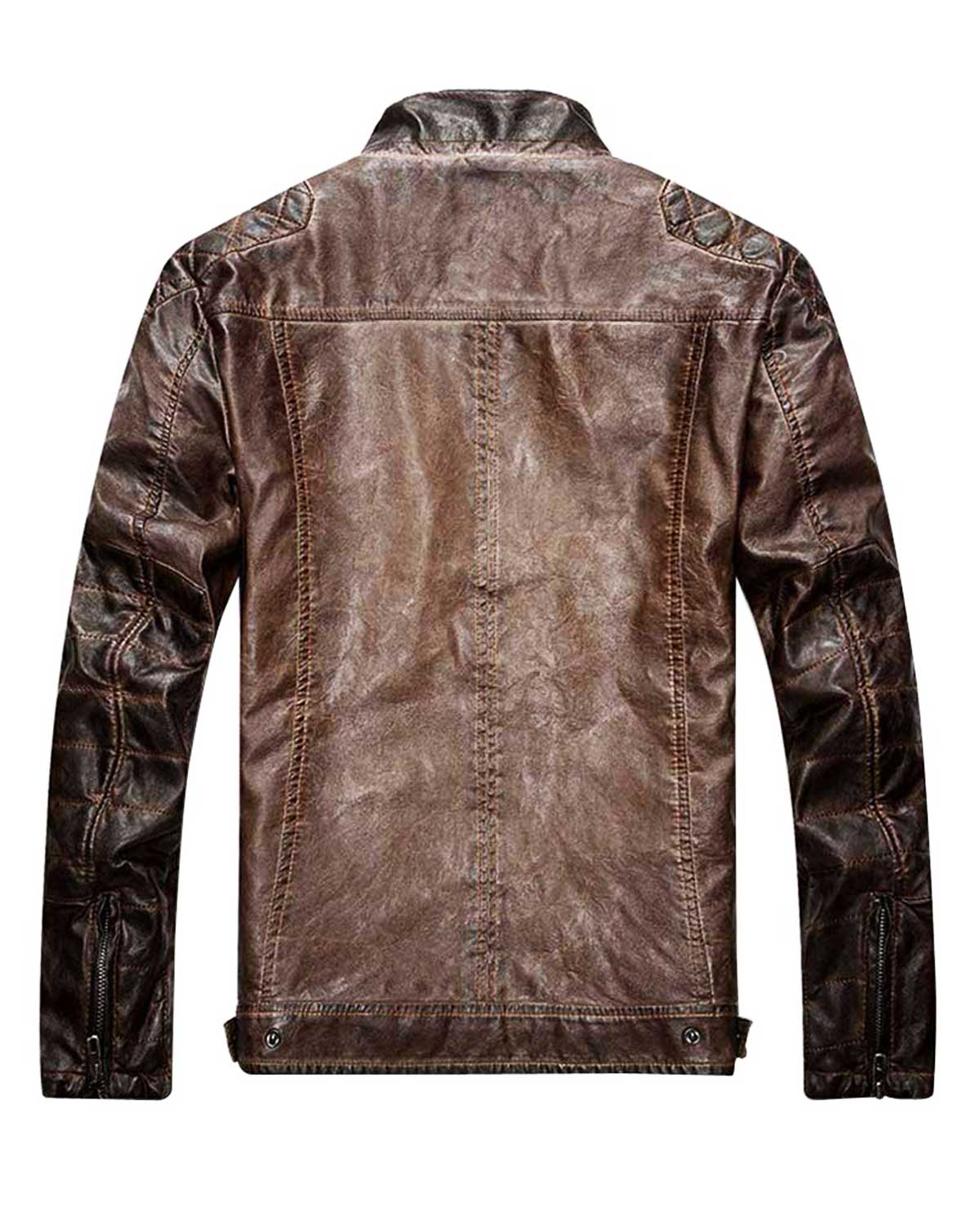 Men's Distressed Brown Waxed Quilted Jacket