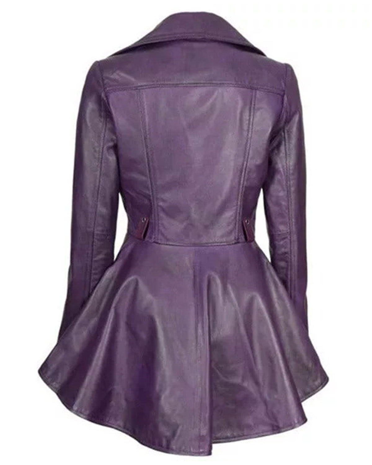 Women’s Purple Peplum Leather Jacket