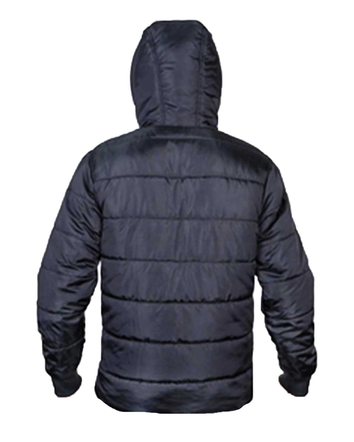 Mens Black Puffer Hooded Jacket