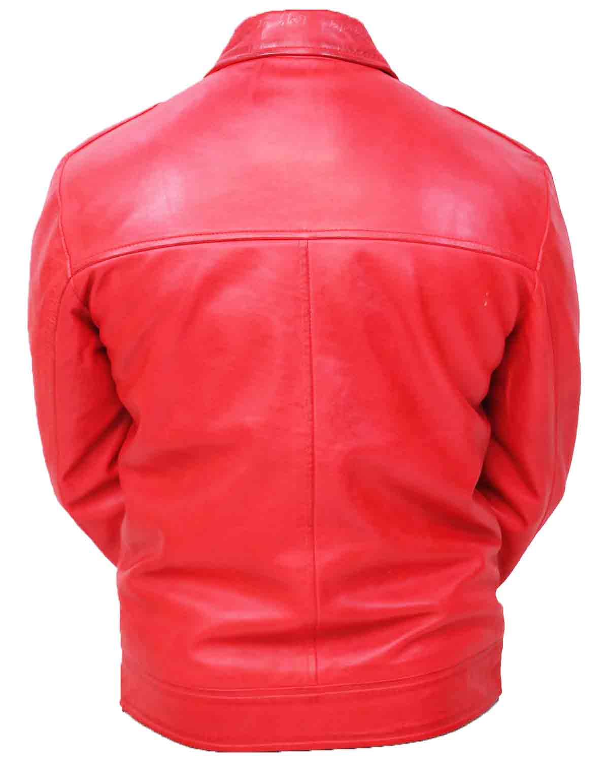 Men's Vintage Distressed Red Leather Jacket