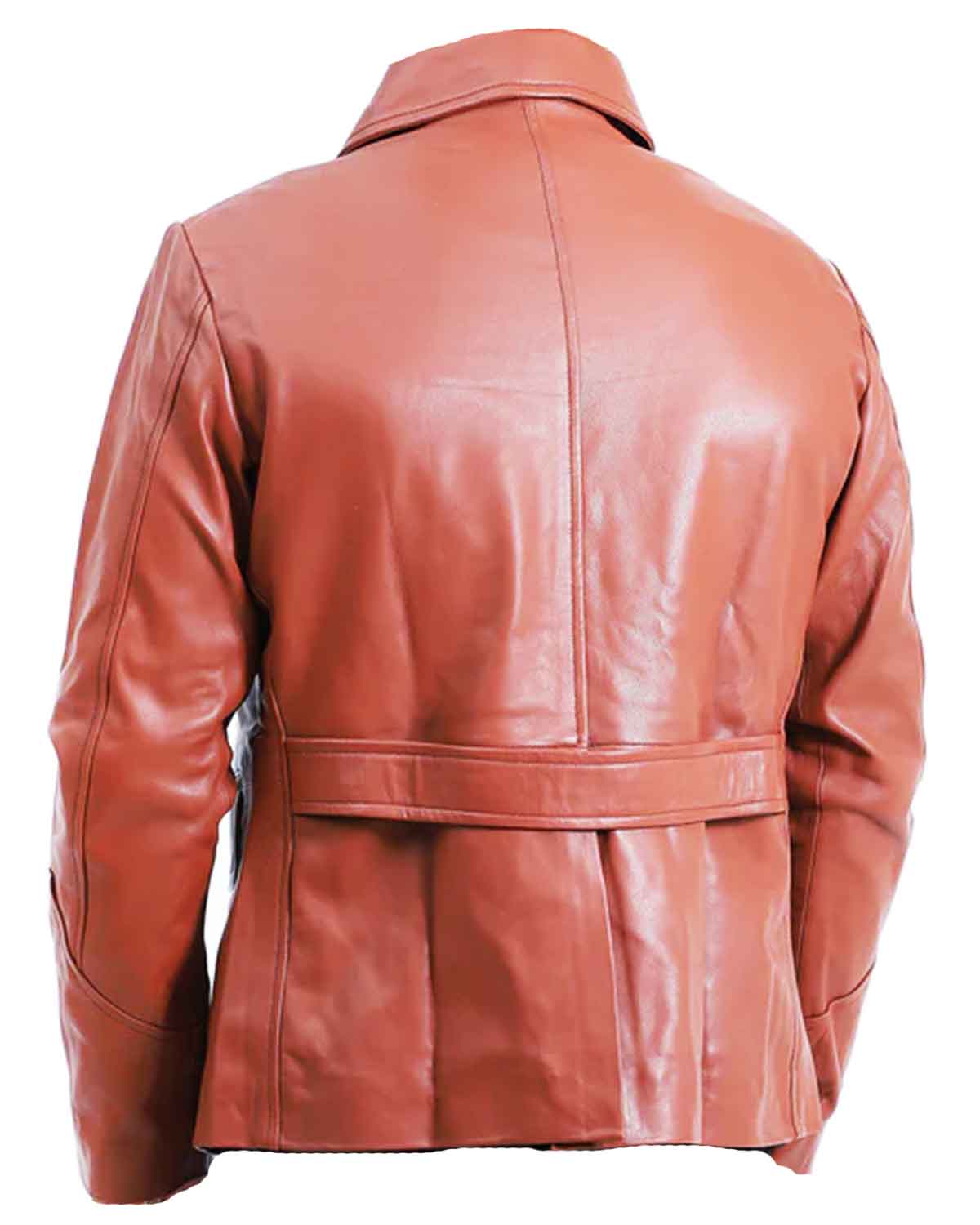 Men's Tan Brown Leather Coat