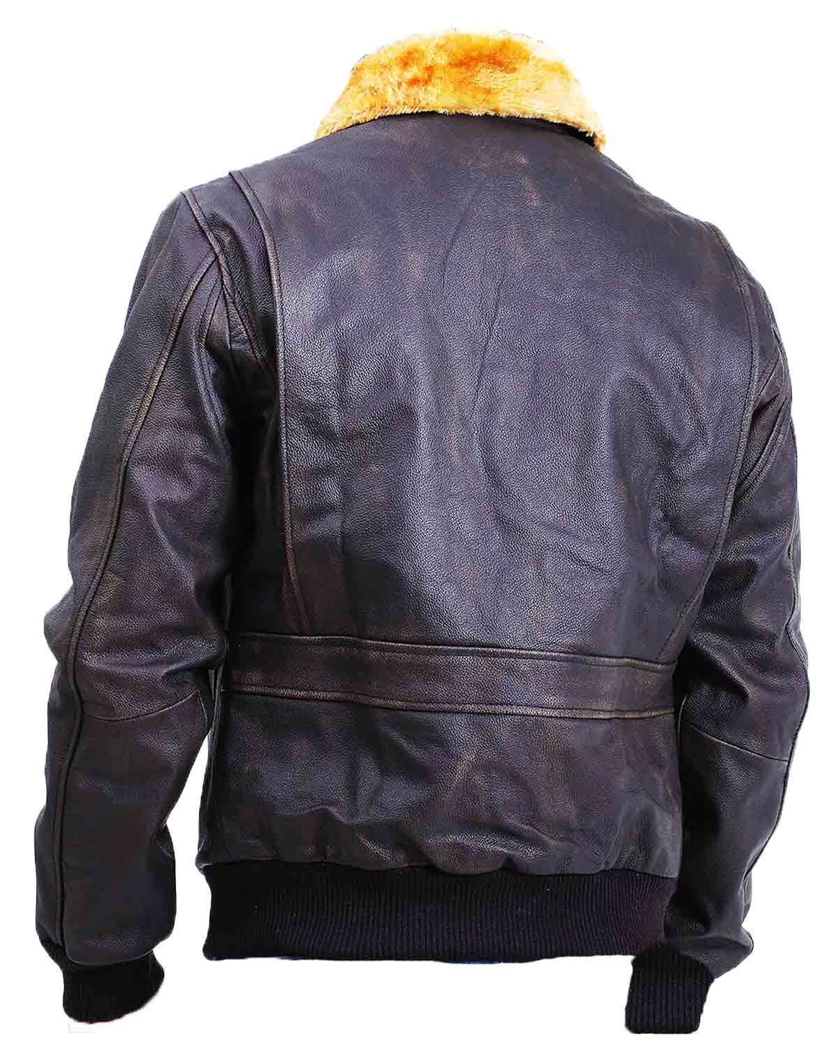 Men's Flight Aviator Bomber Brown Leather Jacket