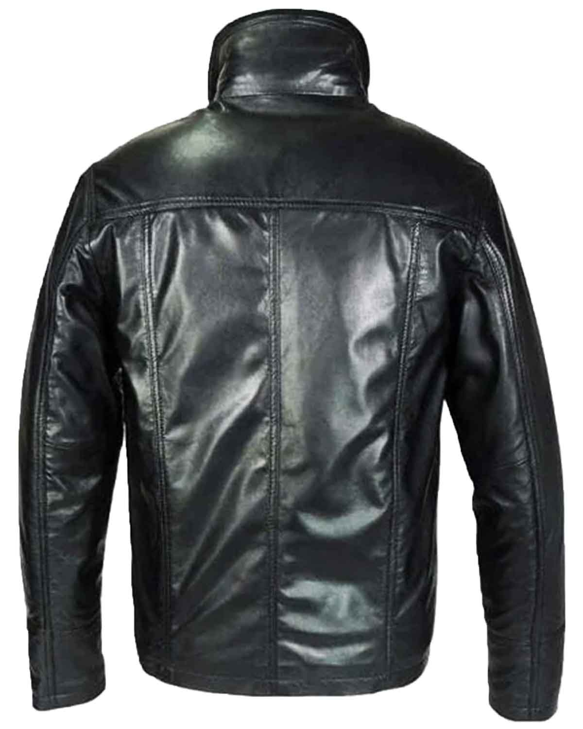 Men's Classic Black Real Leather Jacket