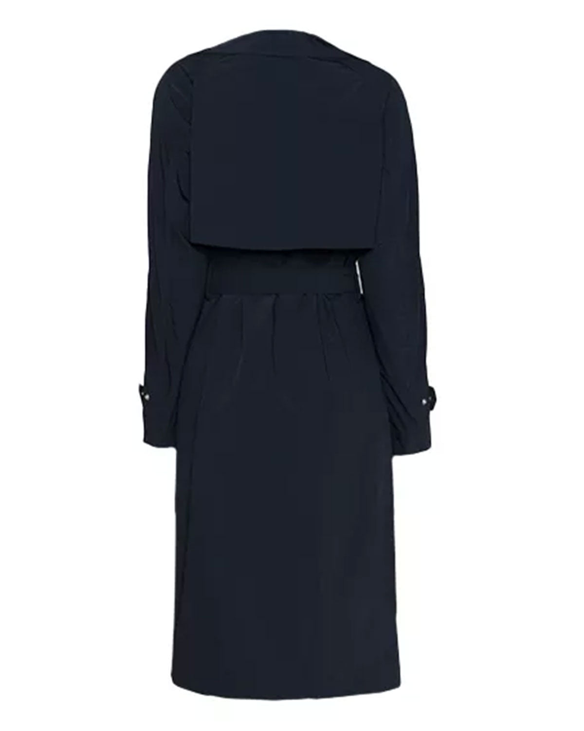 Women’s Long Navy Blue Trench Coat