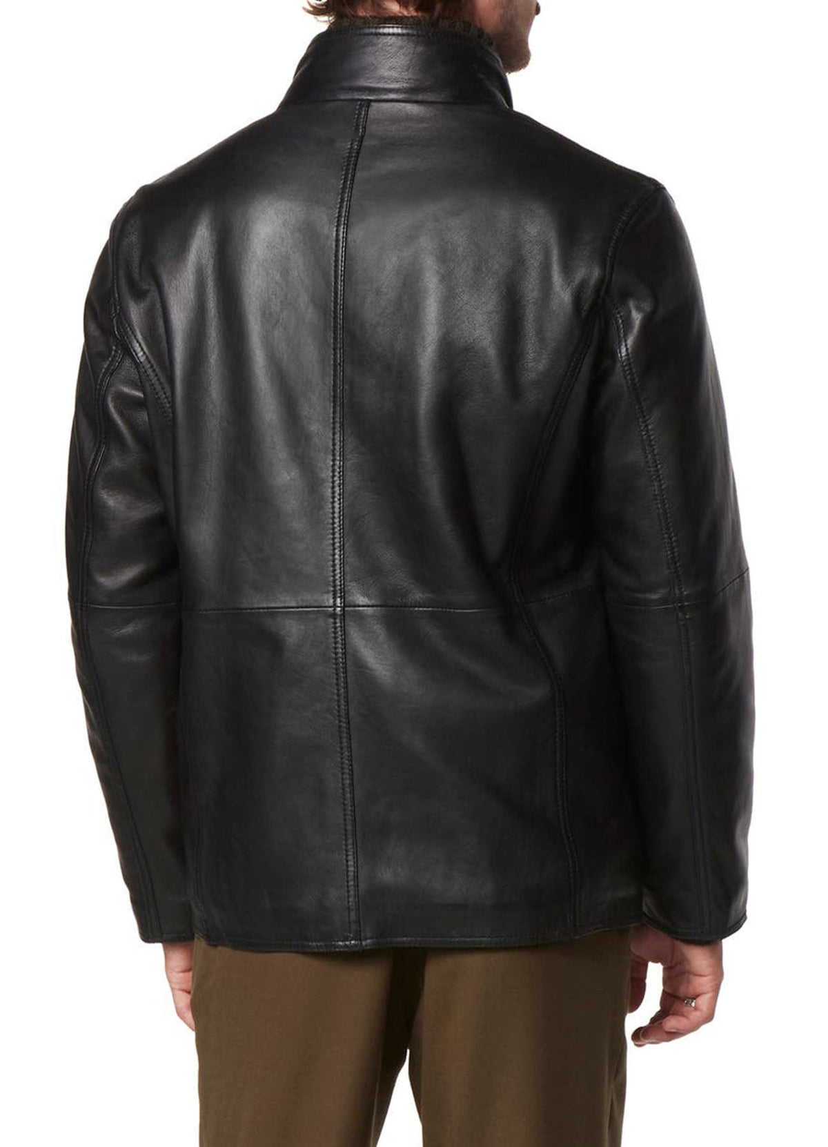 Mens Deep Black Leather Jacket