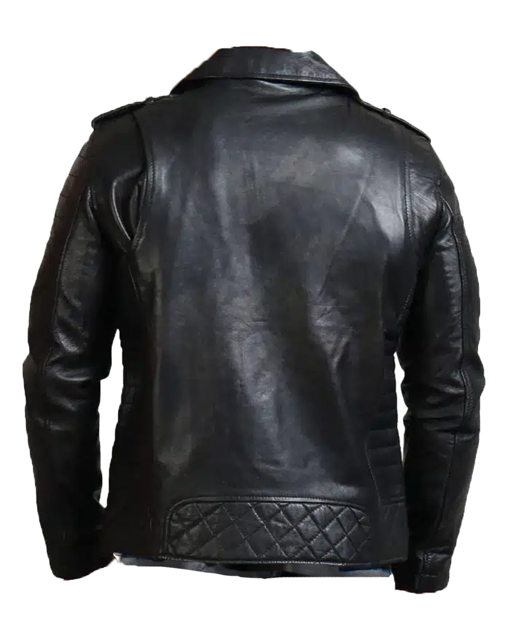 Boda Black Men Cowhide Biker Leather Jacket