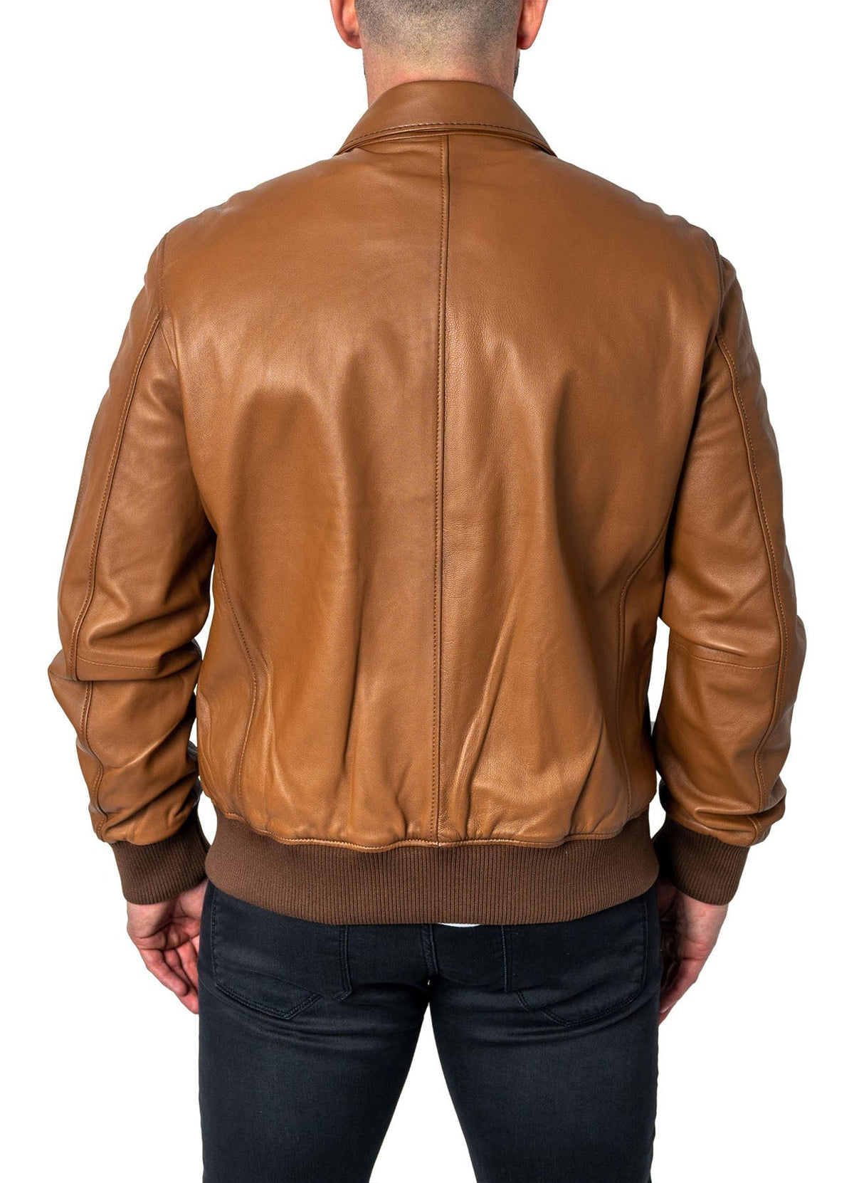 Mens Soft Vintage Bomber Leather Jacket