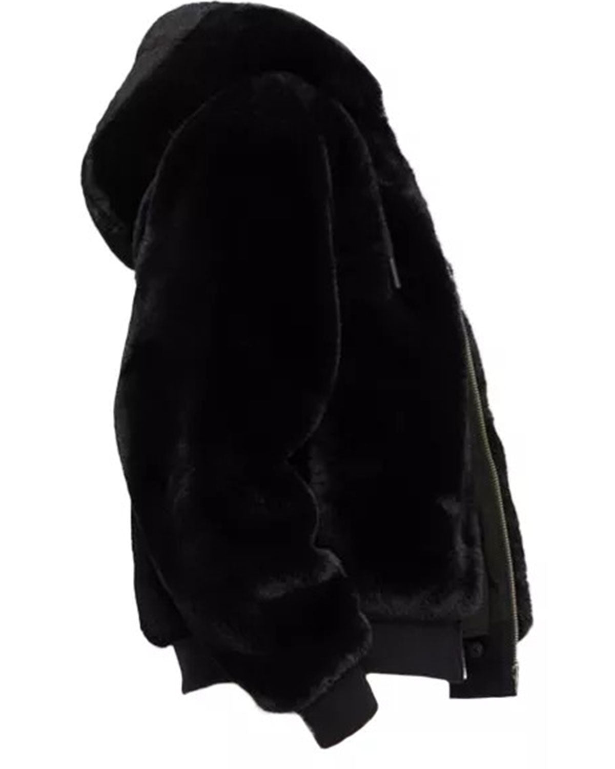 Black Faux Fur Hooded Jacket