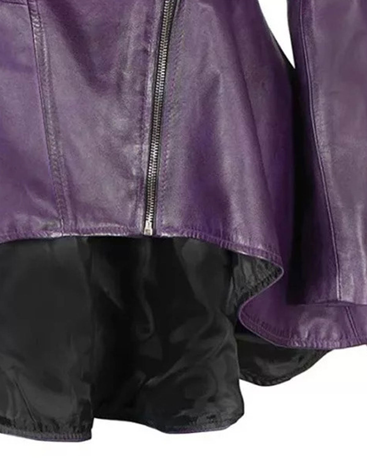 Women’s Purple Peplum Leather Jacket