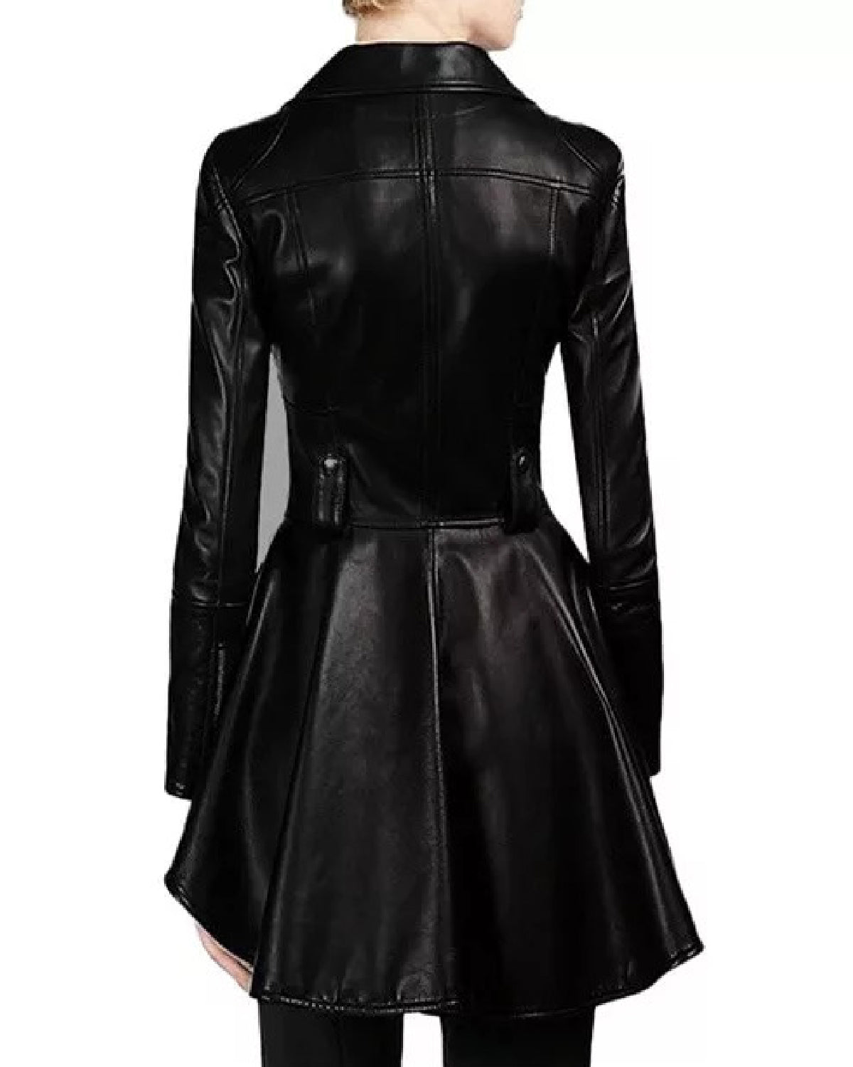 Women’s Black Peplum Leather Jacket