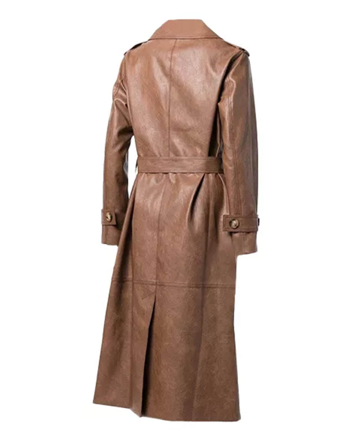 Womens Brown Double Breasted Trench Coat