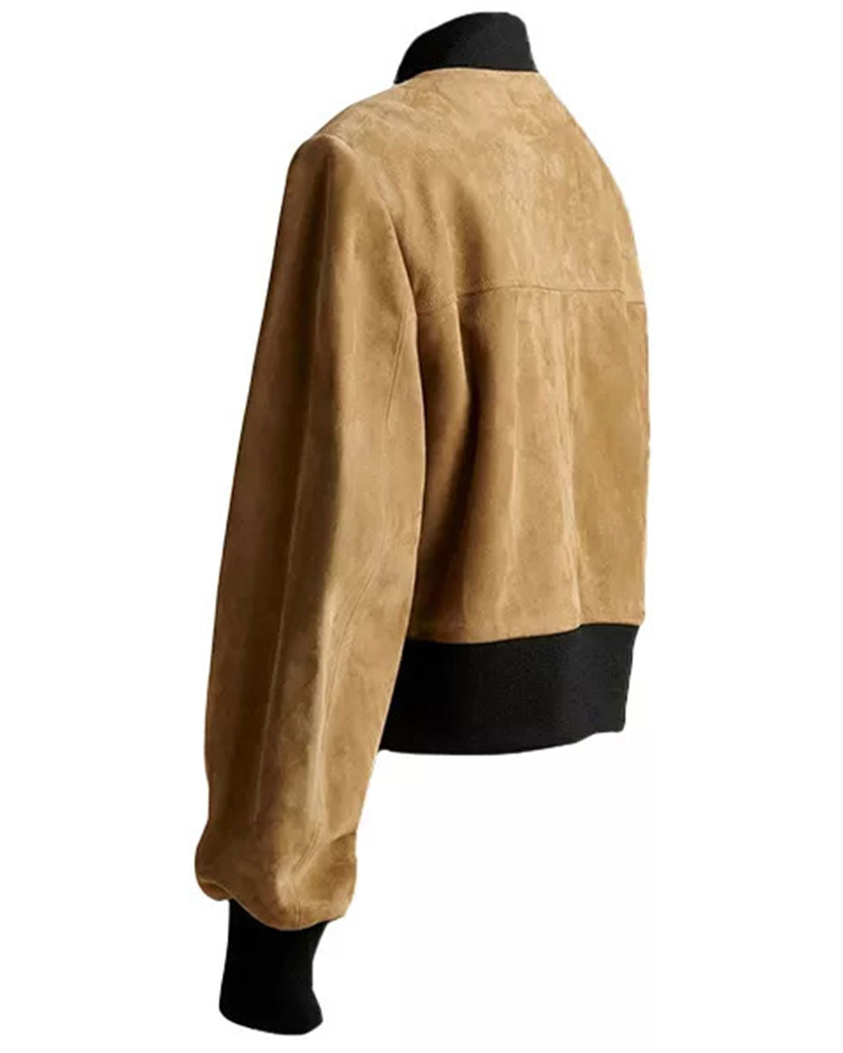 Brown Suede Bomber Jacket Womens