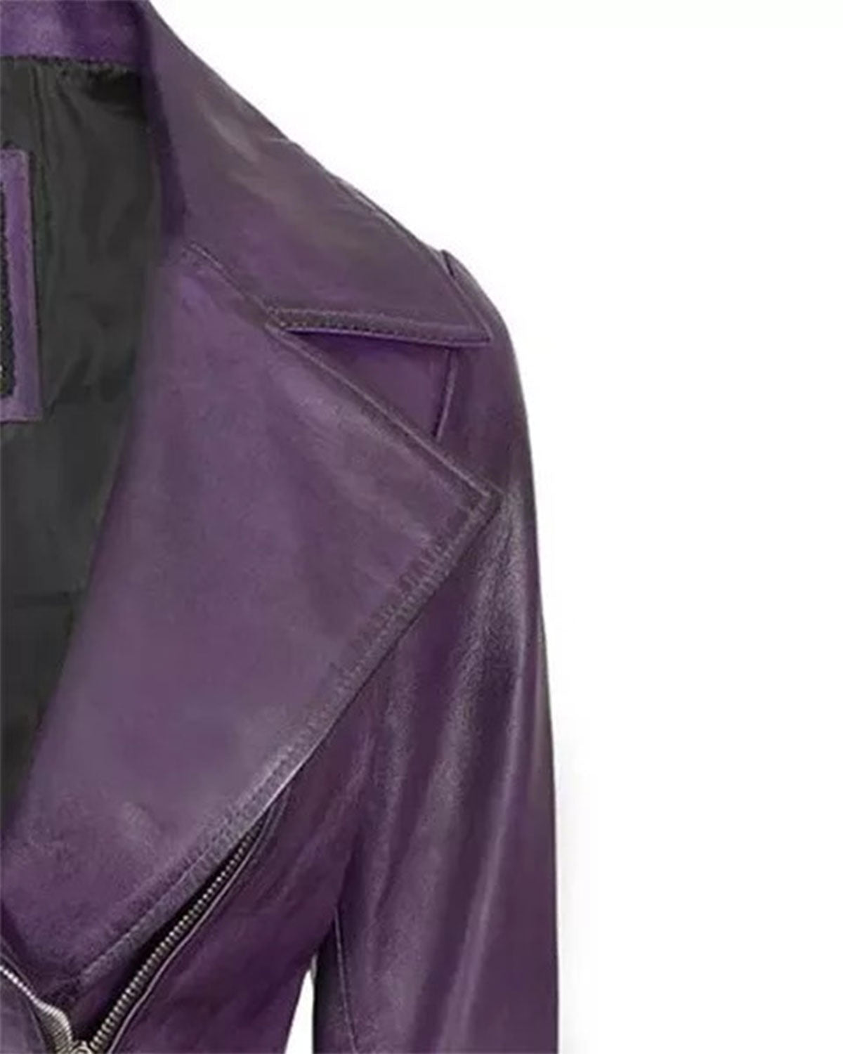 Women’s Purple Peplum Leather Jacket