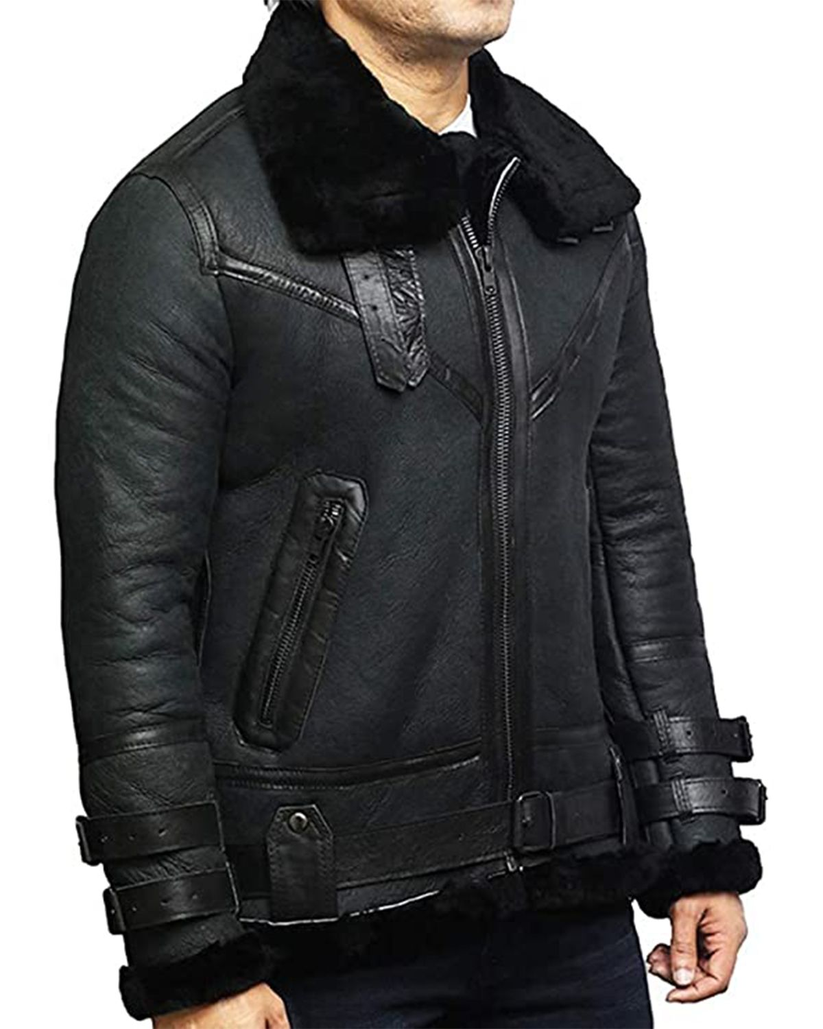 Men's B3 Bomber - RAF Aviator Real Sheepskin Leather Jacket