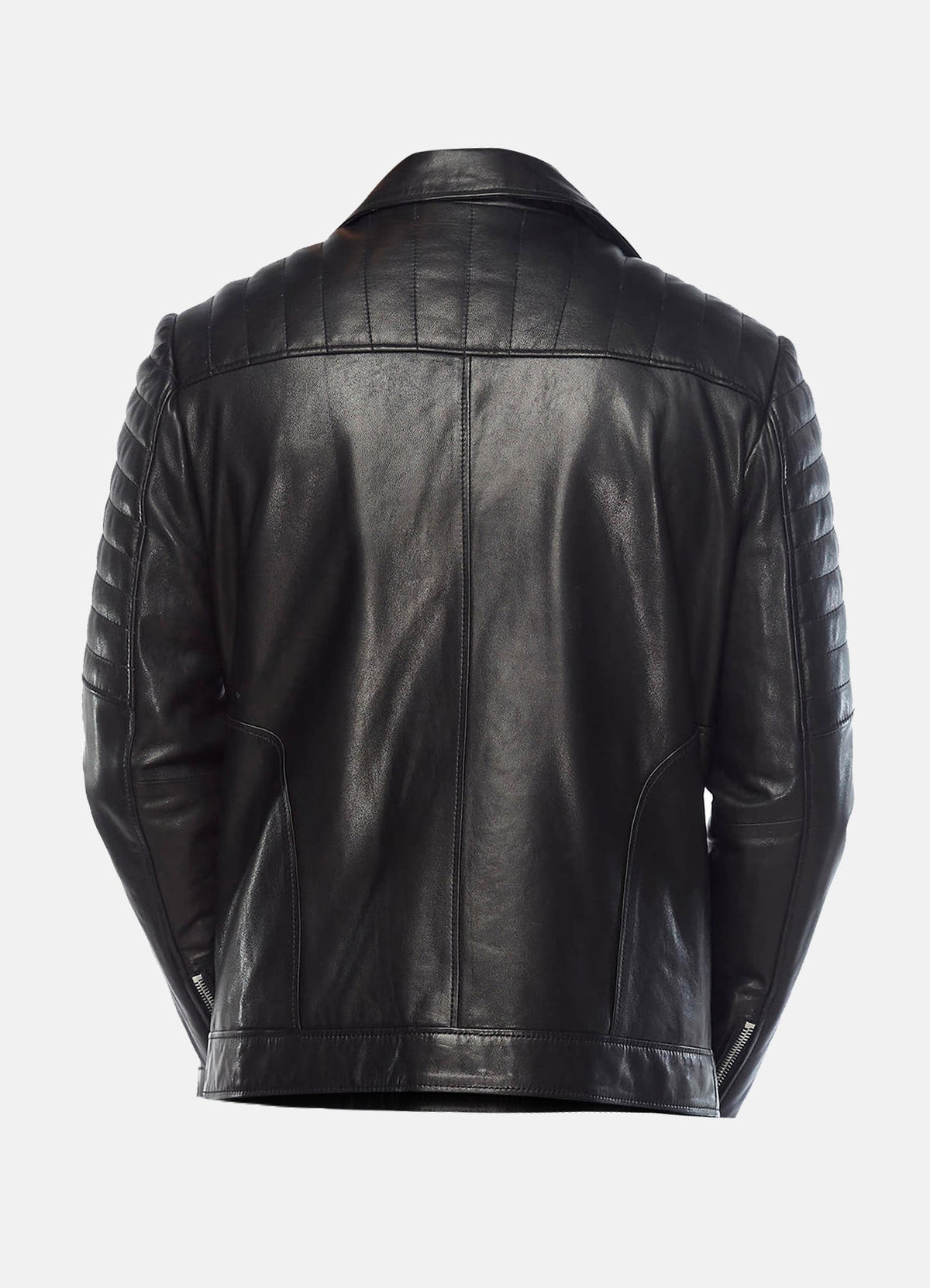 Mens Classic Black Biker Leather Jacket