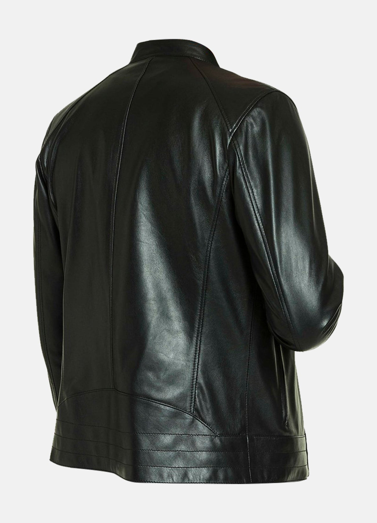 Mens Classic Black Lambskin Leather Jacket