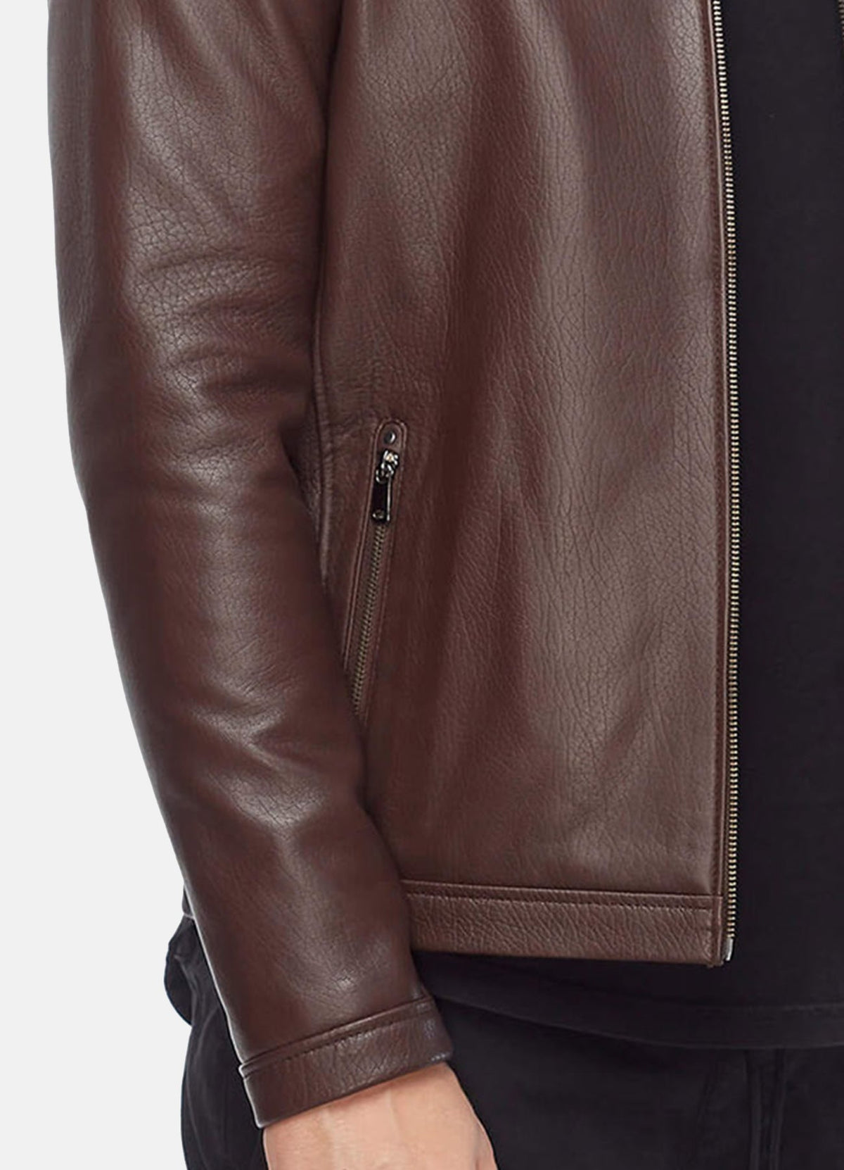 Mens Choco Brown Biker Leather Jacket