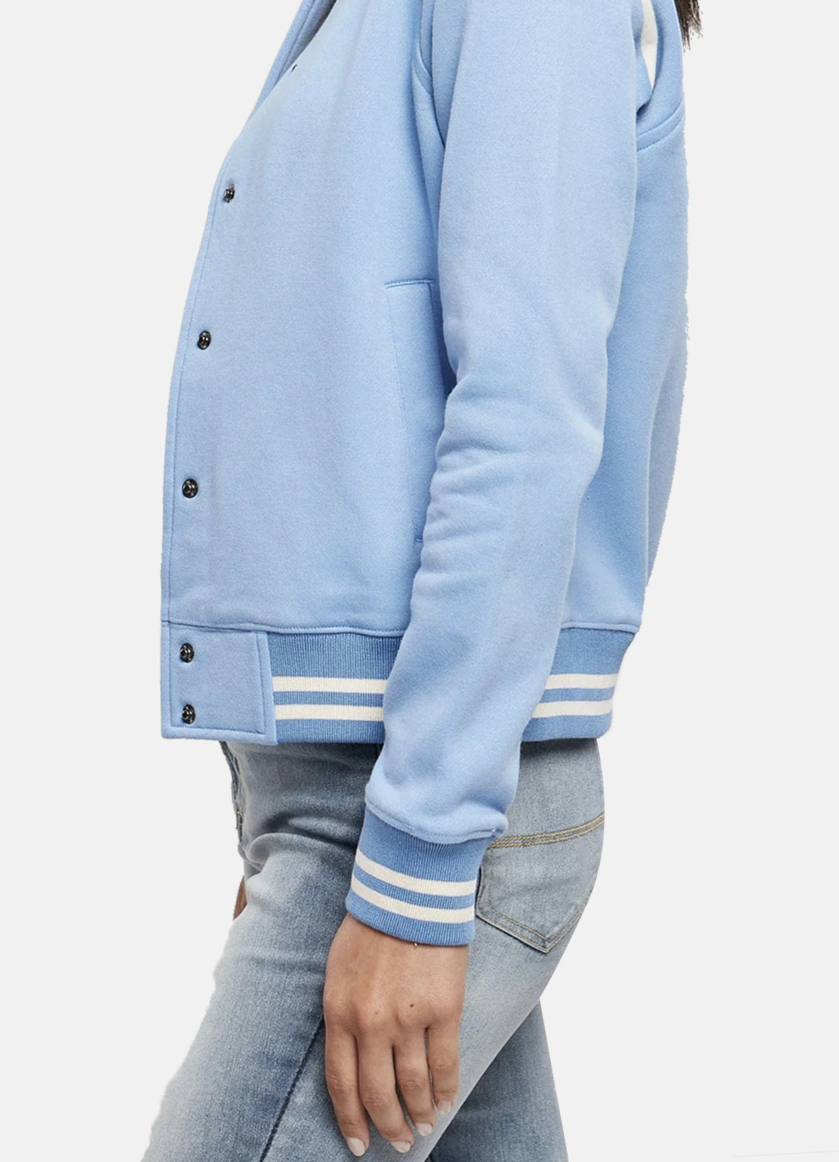 Womens Classic Baby Blue Varsity Jacket