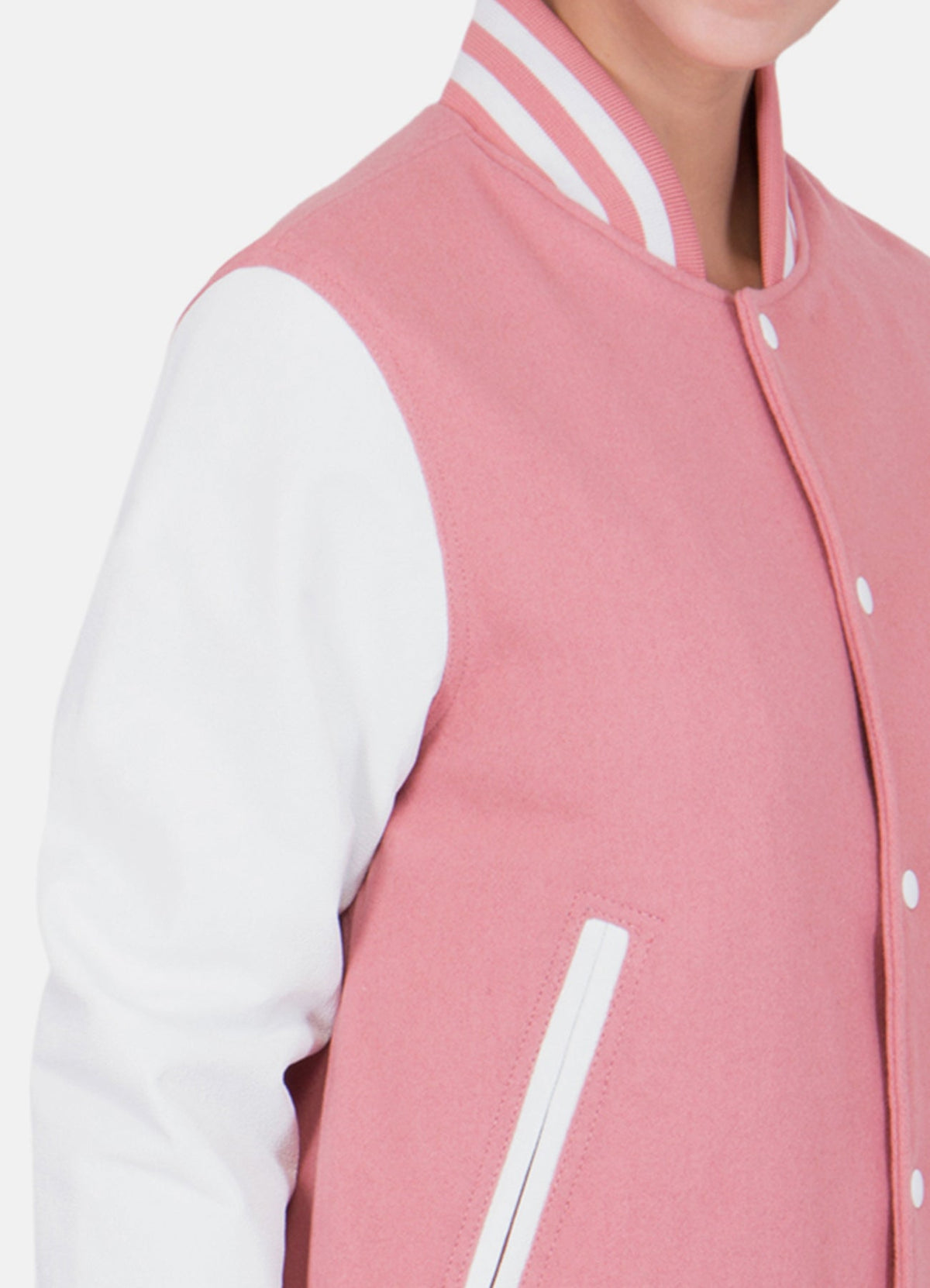 Womens Casual Baby Pink Varsity Jacket