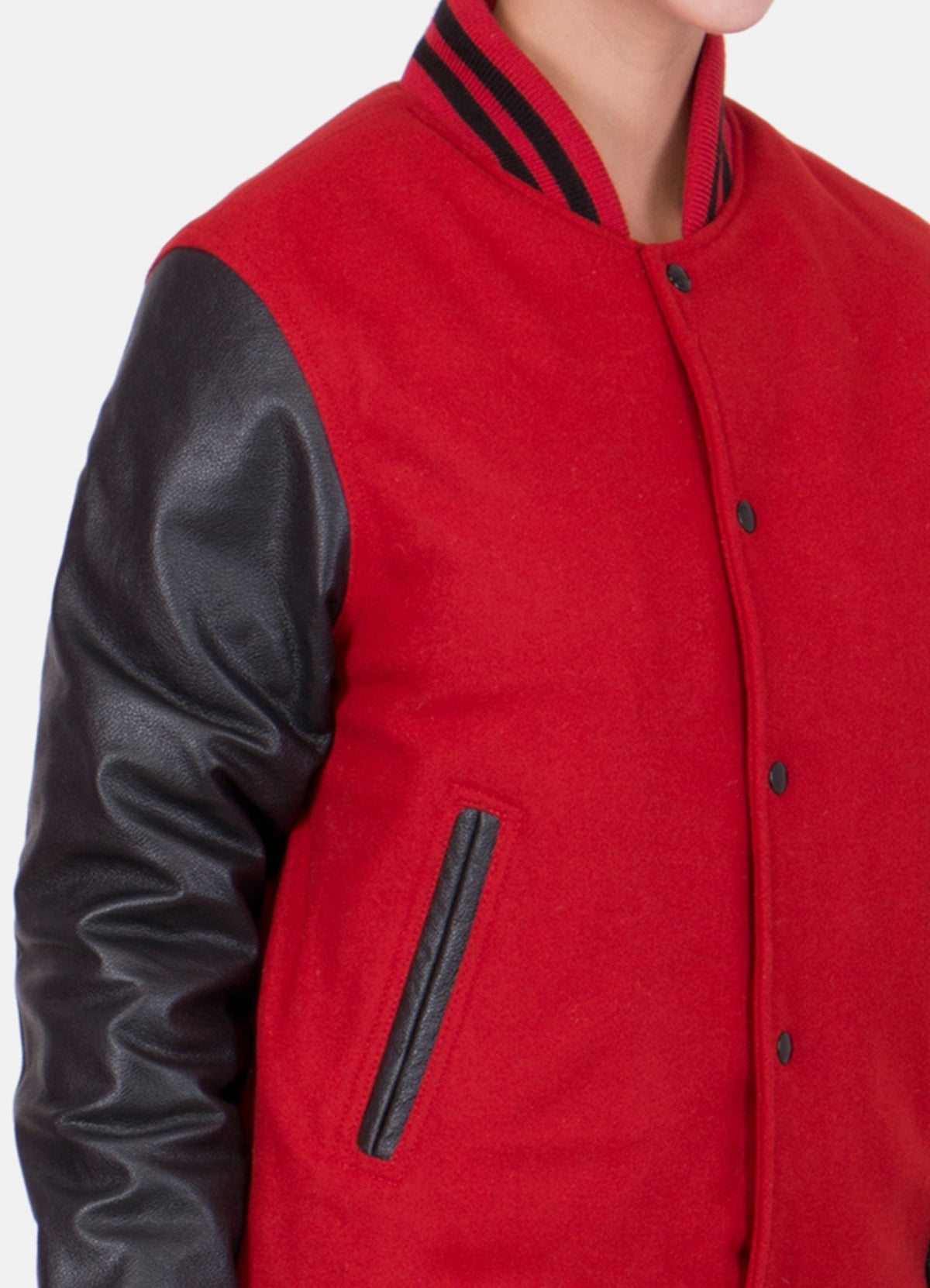 Womens Exclusive Red and Black Varsity Jacket