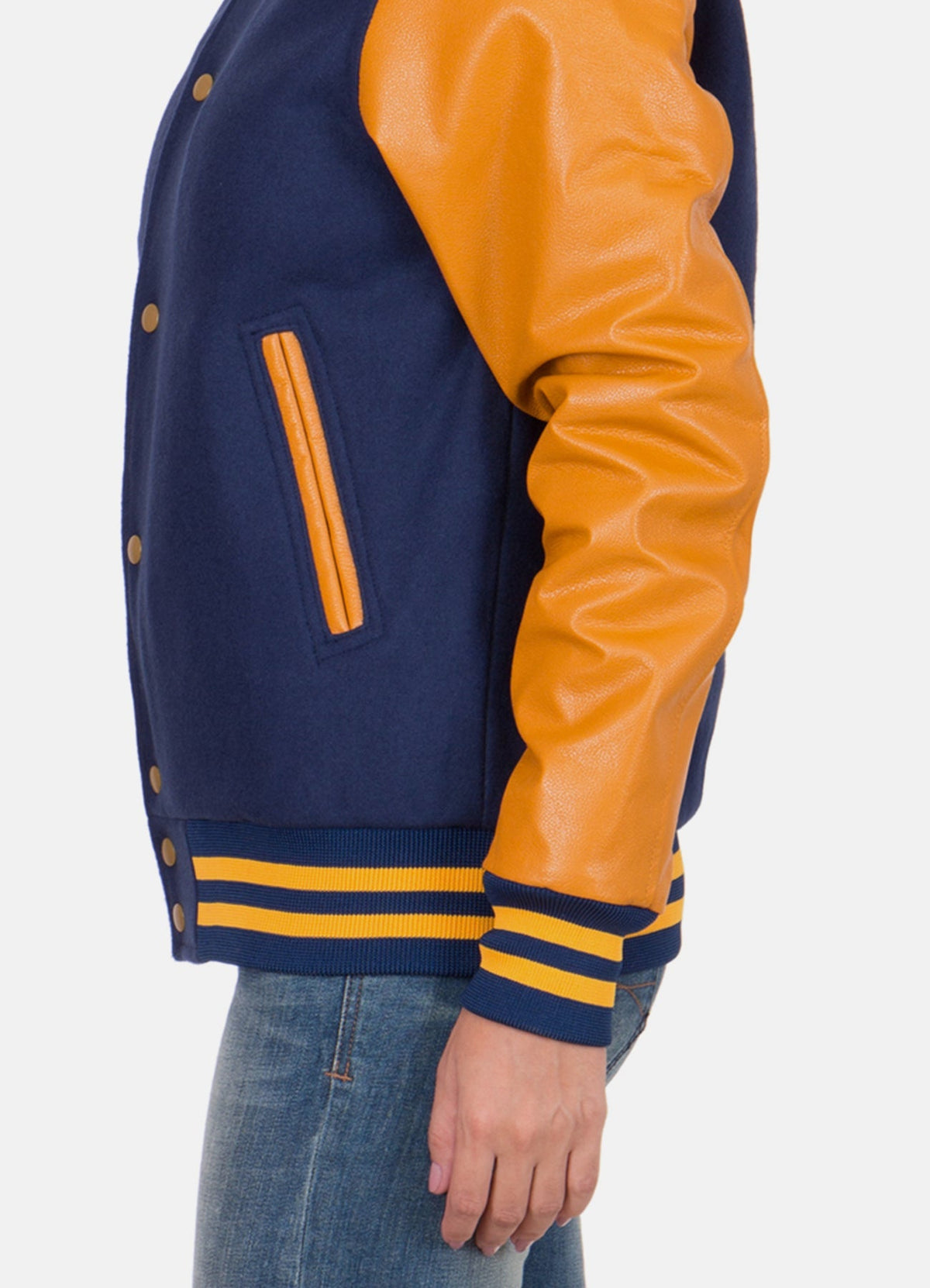 Womens Blue and Yellow Varsity Jacket