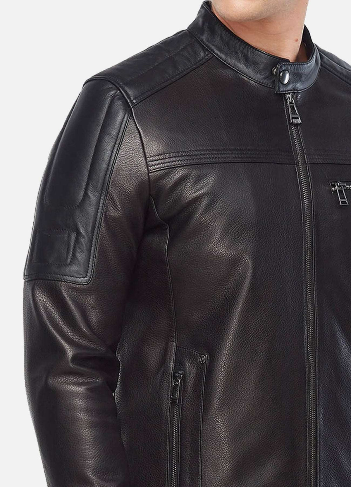 Mens Authentic Black Biker Leather Jacket