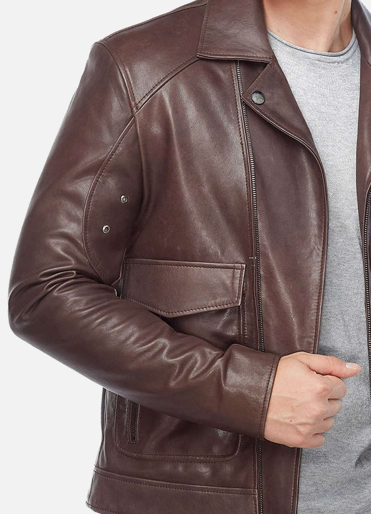 Mens Choco Brown Motorcycle Leather Jacket