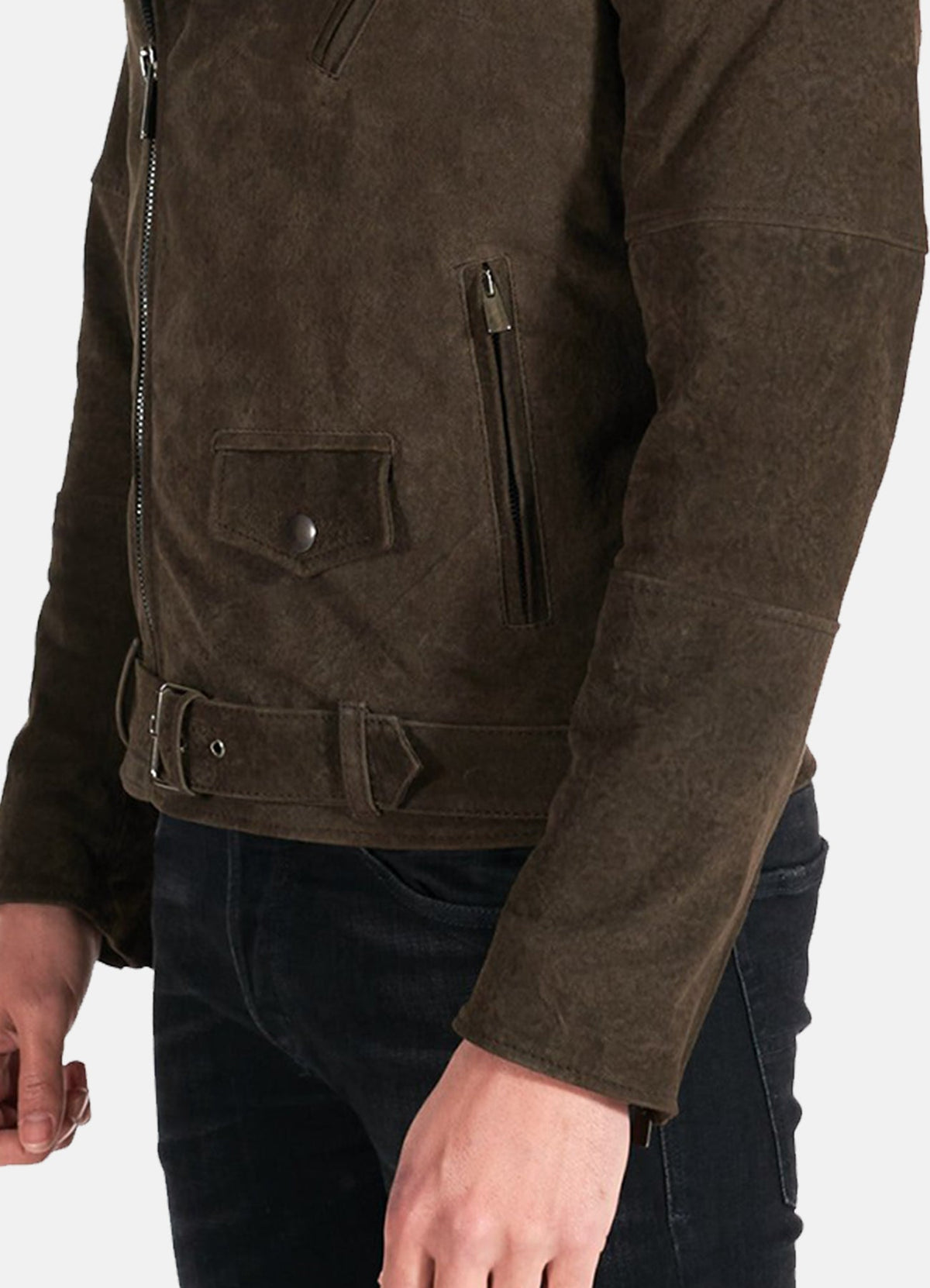 Mens Soft Umber Suede Leather Jacket