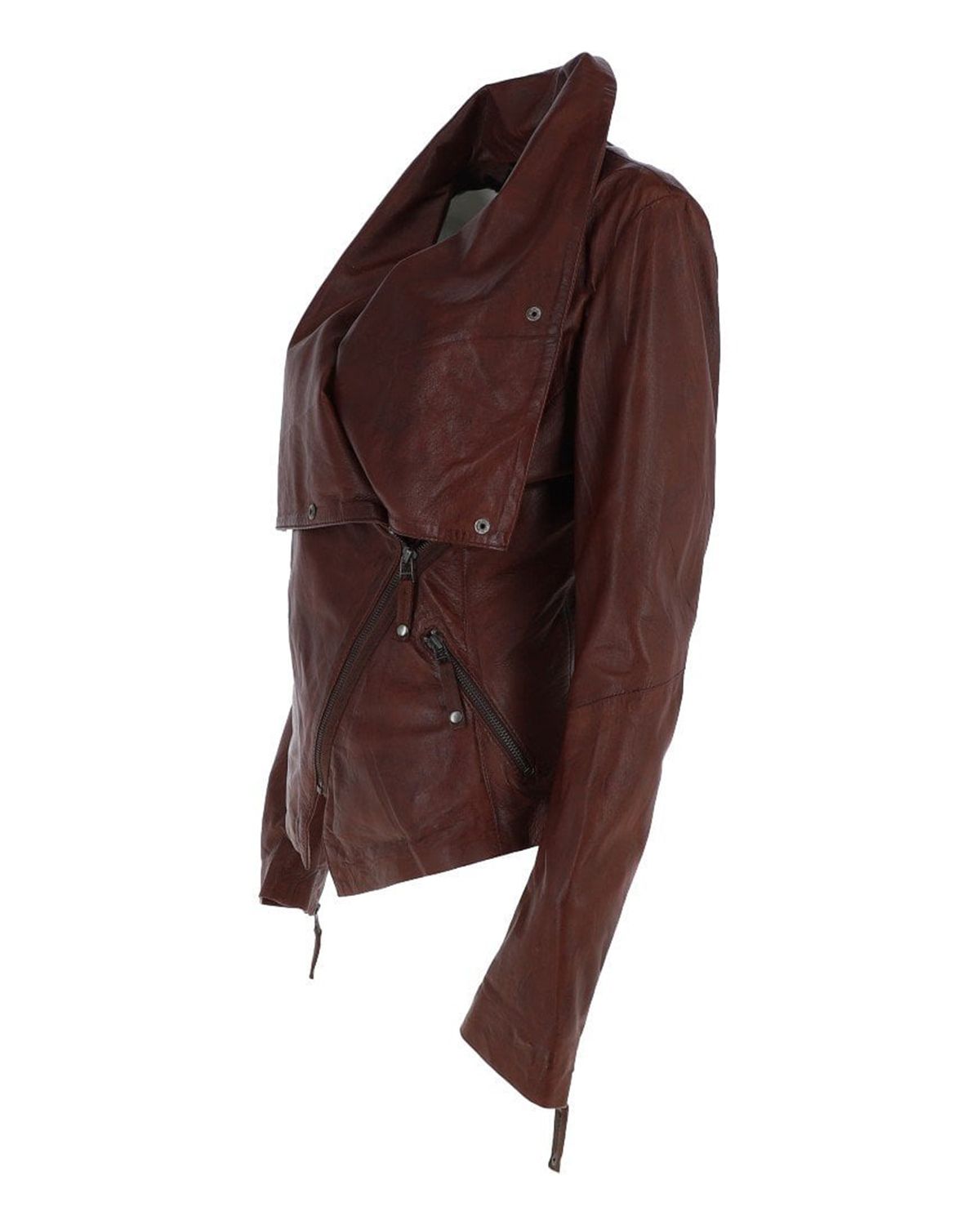 Women's Oxblood Biker Leather Jacket