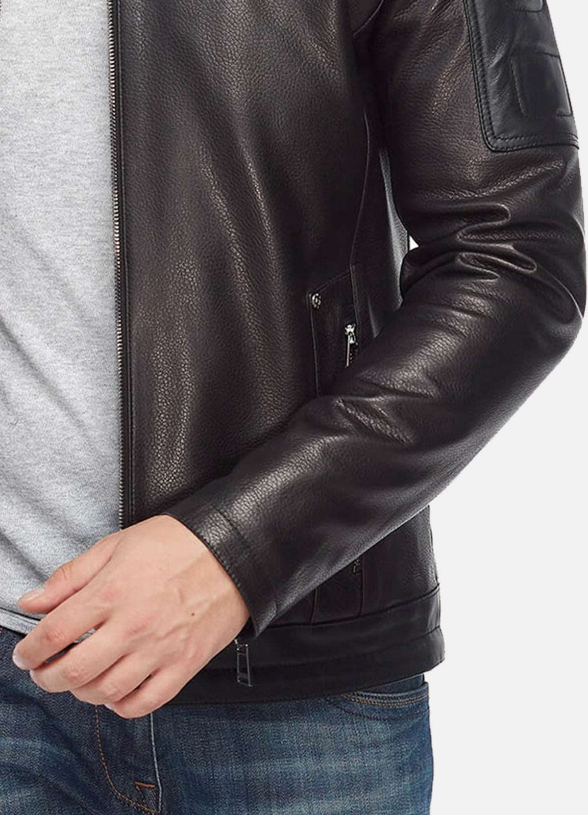 Mens Authentic Black Biker Leather Jacket