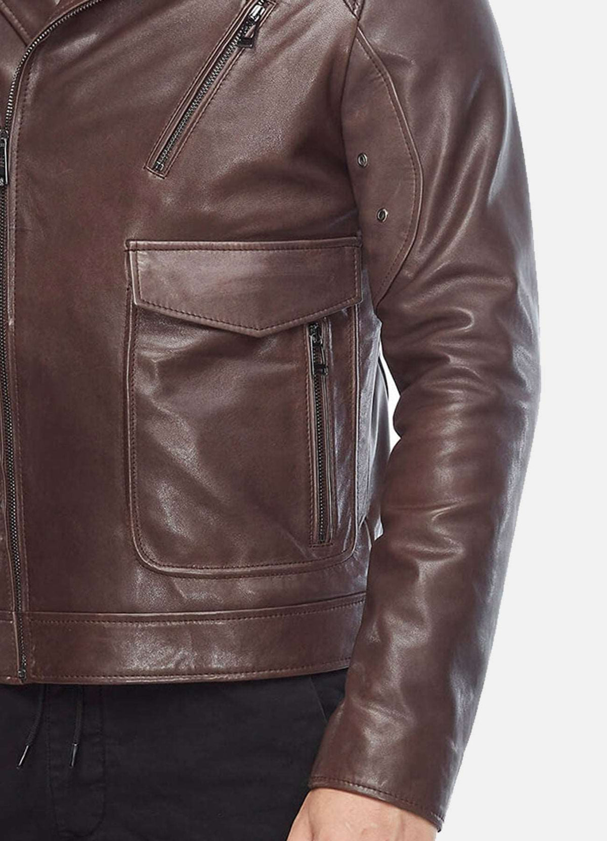 Mens Choco Brown Motorcycle Leather Jacket