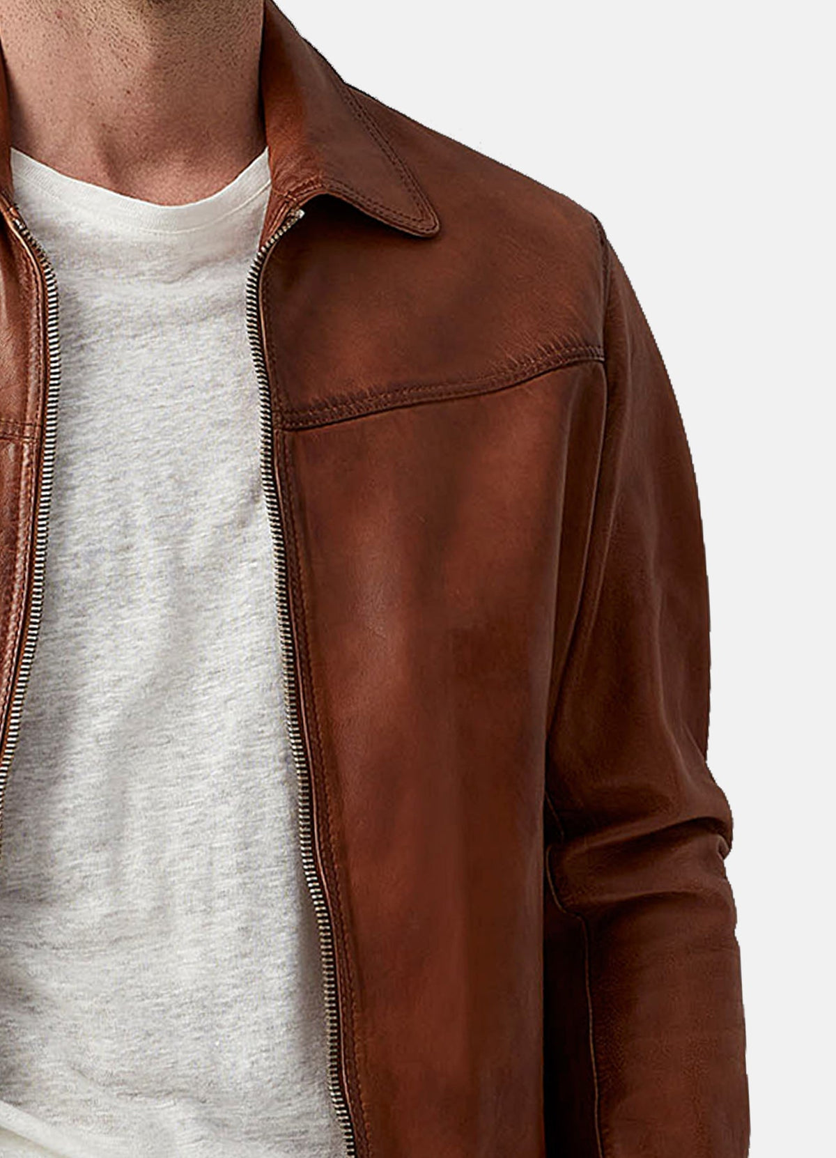 Mens Vintage Style Bomber Leather Jacket