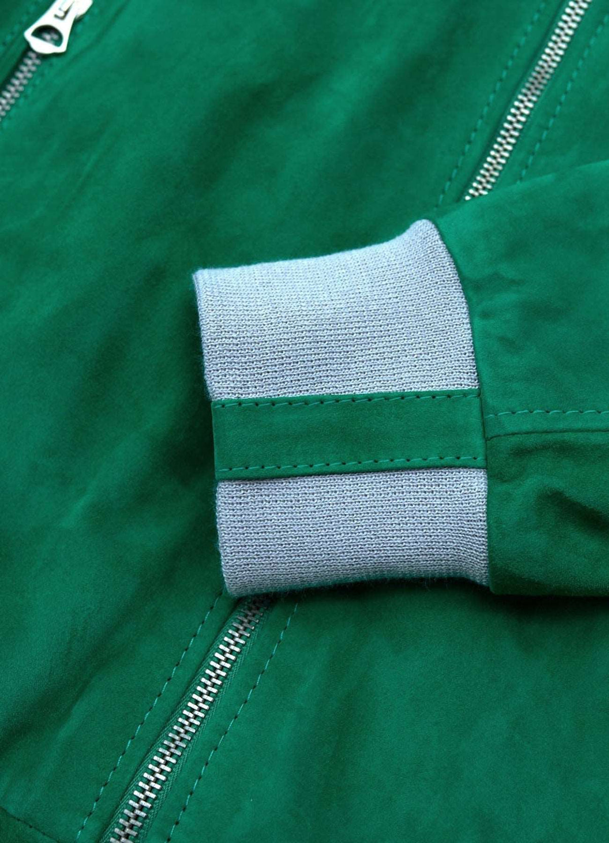 Mens Bright Green Suede Leather Jacket